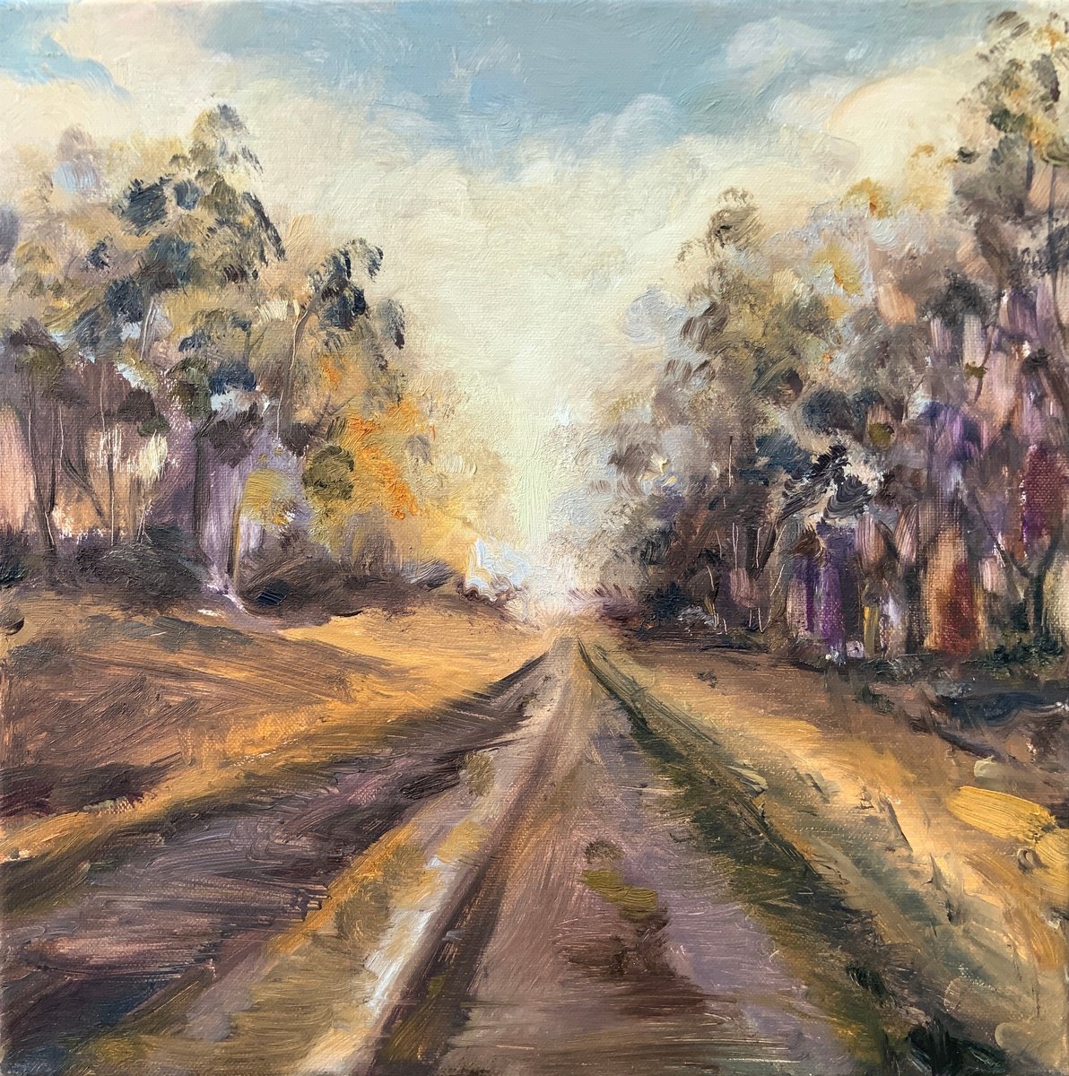 Impressionistic Landscape Oil Painting By Alexandra Jagoda (Ovcharenko), 16 X 16, After The Rain, Original Artwork