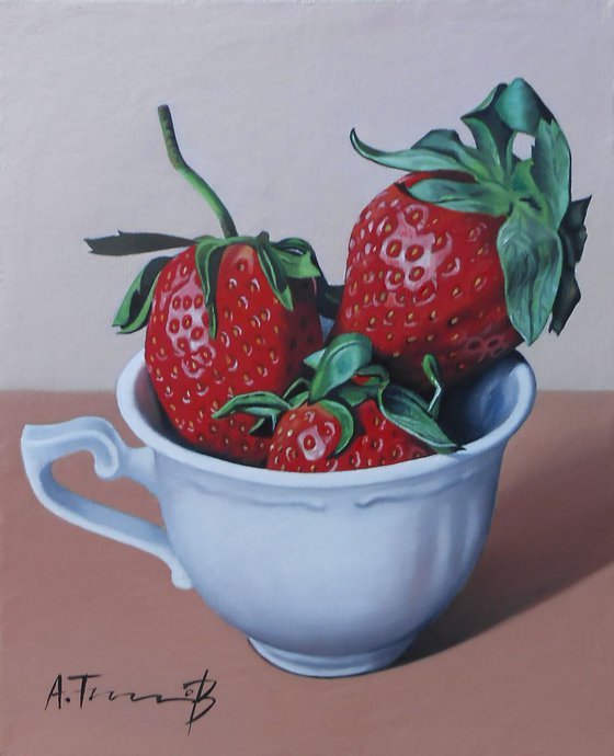 Still Life With Strawberries in a Cup