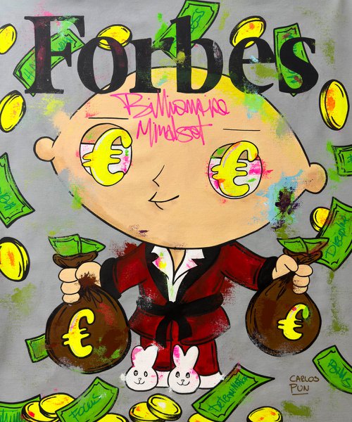 Billionaire mindset ft Stewie Griffin - Forbes magazine by Carlos Pun Art