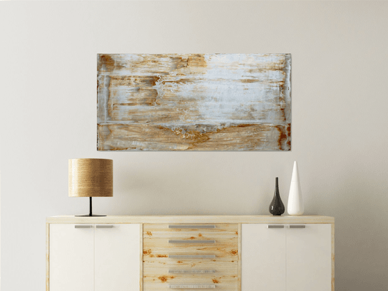 "Amber Waves" - FREE USA SHIPPING - Original Large PMS Acrylic Painting On Board - 48 x 24 inches