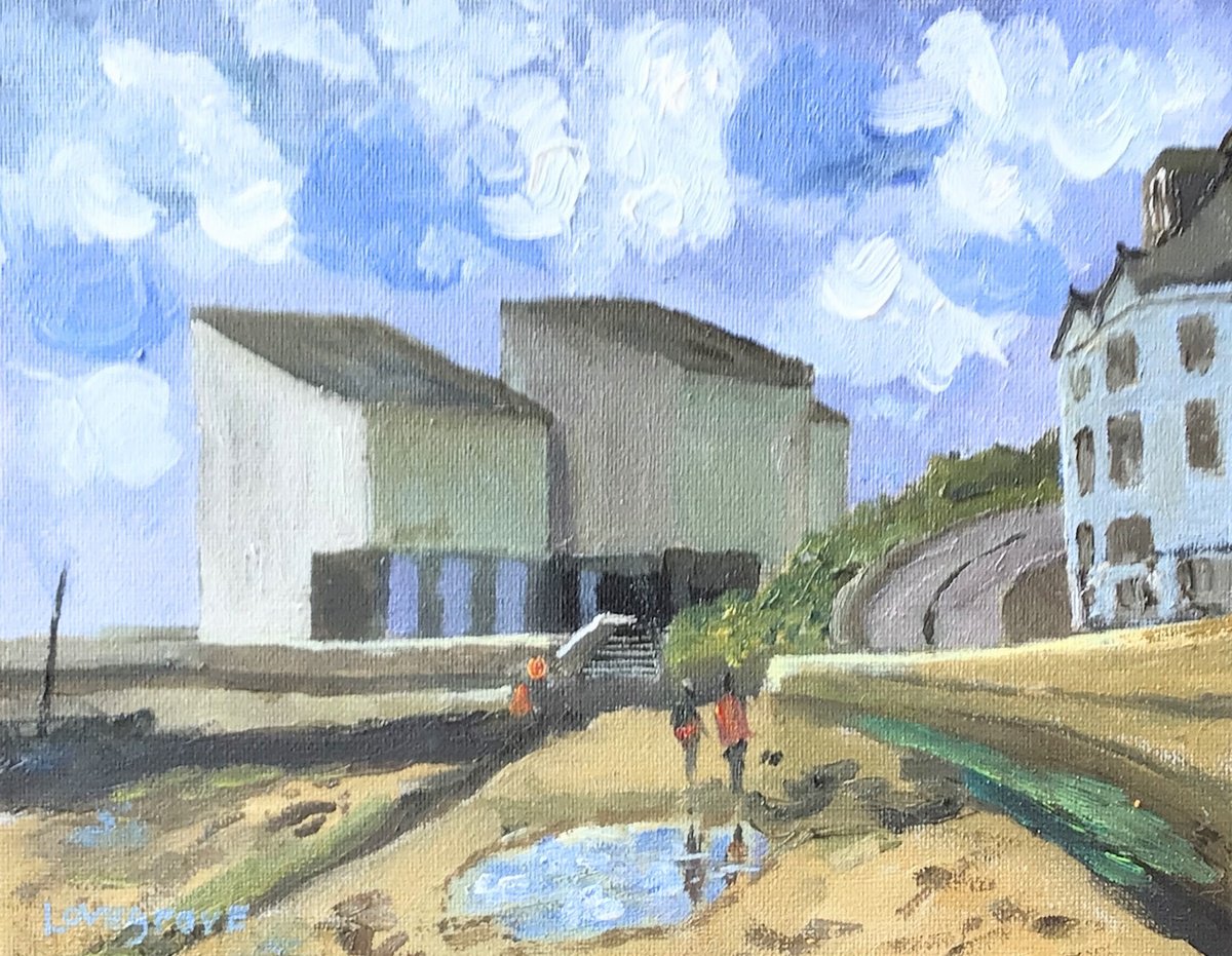 Impressionistic Cityscapes Oil Painting By Julian Lovegrove Art, 12 X 10", Turner Gallery, Margate, Original Artwork