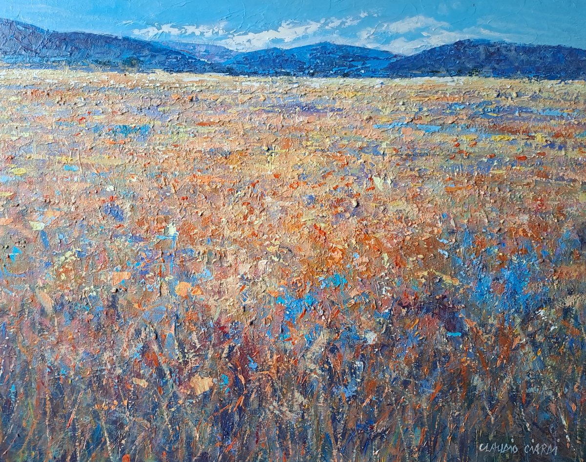 Impressionistic Landscape Acrylic Painting By Claudio Ciardi, 29 X 23, Landscape, Original Artwork