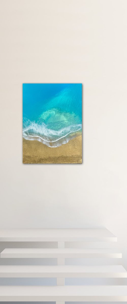 Peaceful beach - Ocean painting by Ana Hefco