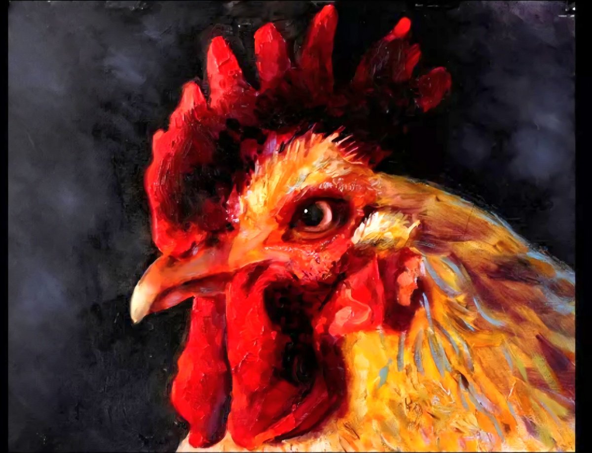 Red Cock By Khanlar Asadullayev, 18 X 14, Artwork For Sale On Artfinder