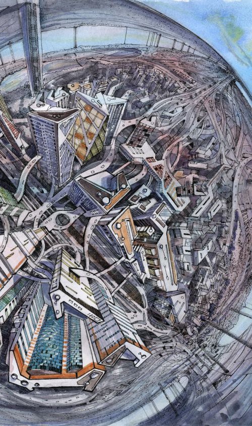 Futuristic city - 2 by Denis Godyna