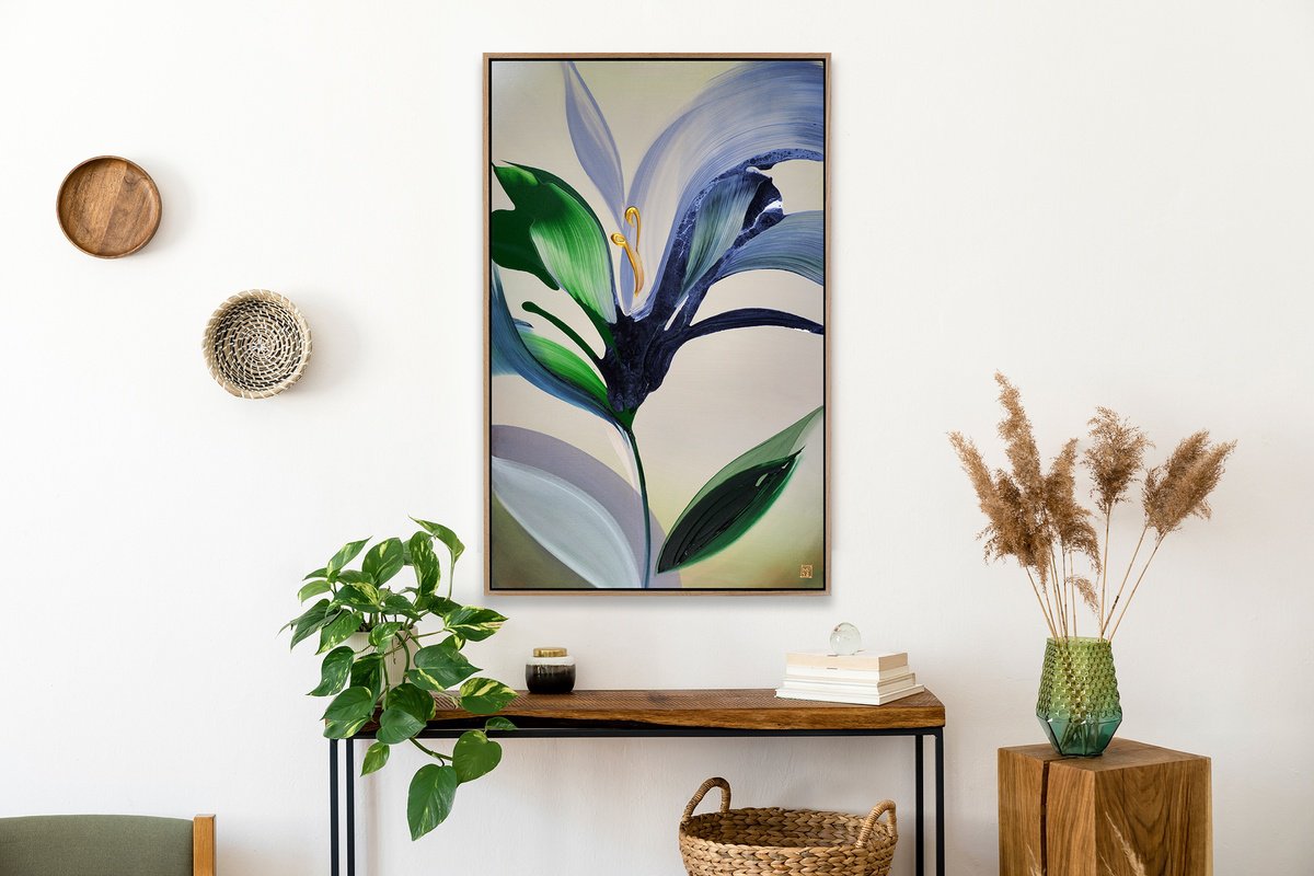 Abstract Acrylic Painting By Novi Lim, 26 X 38", Ephemeral Muse, Original Artwork