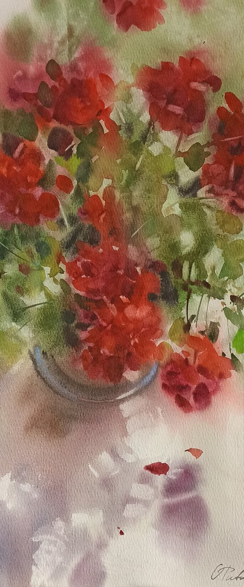 geranium. by Olha Retunska