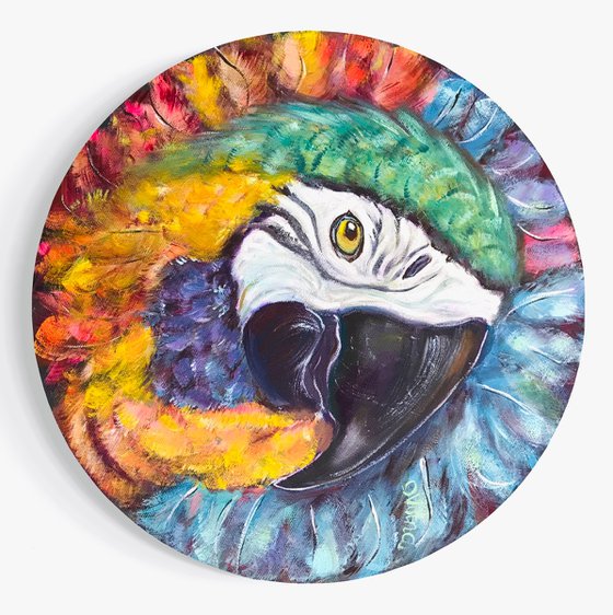 Diptych round parrots