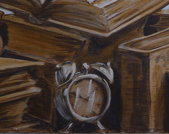 Books and clock