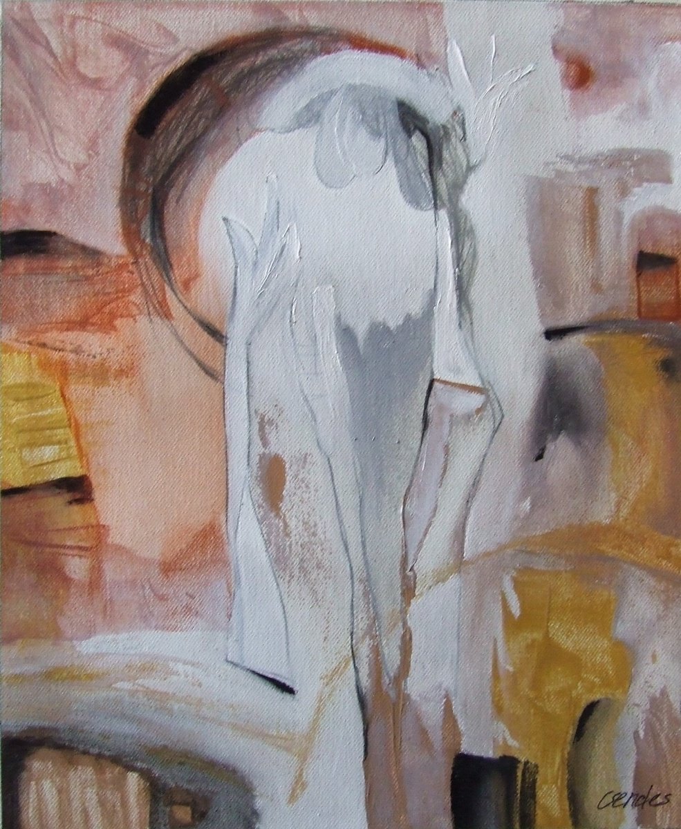 Abstract Oil Painting By Csaba Csendes, 11 X 14, Vagyakozas, Original Artwork