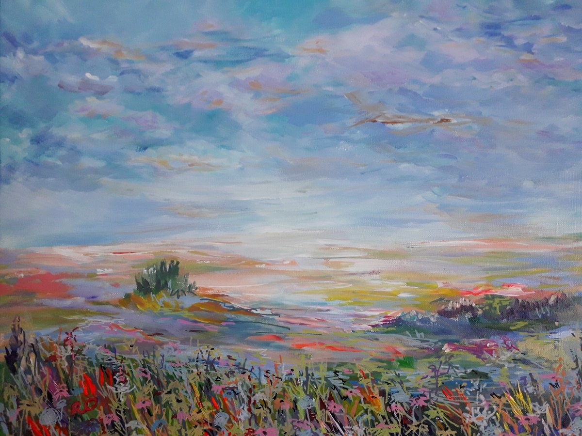  Blooming Meadow By Olga Rokhmanyuk | Roartus, 20 X 16, Artwork For Sale On Artfinder