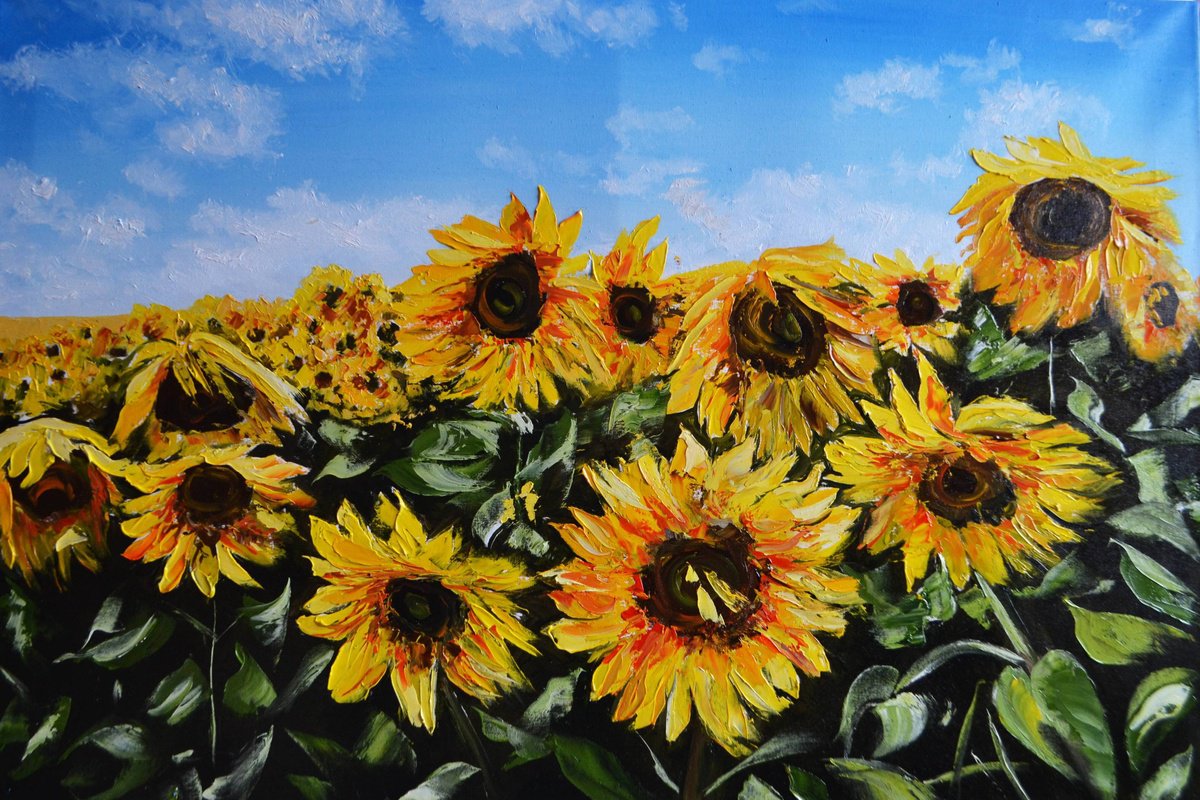 Sunflowers under the Ukrainian Sky by Valeriia Radziievska