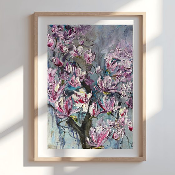 Magnolia Tree Oil Art