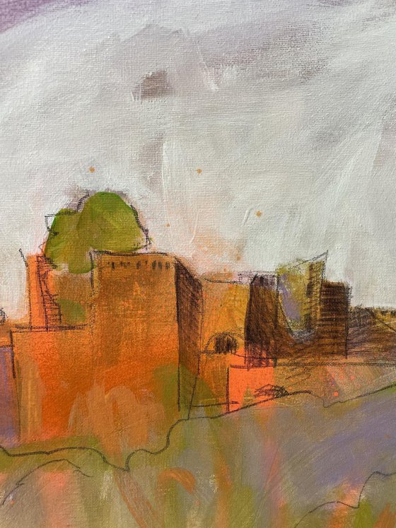 Landschaft mit der Burg Madenburg