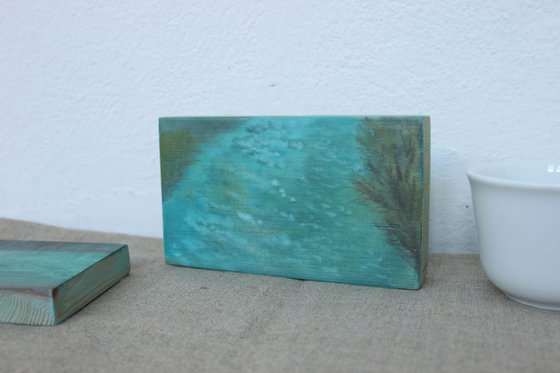Blue Motion - Modra gibljivost, 2010, acrylic on wood, 9 x 15,5 cm