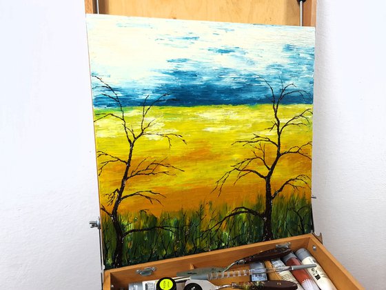 Trees near the field