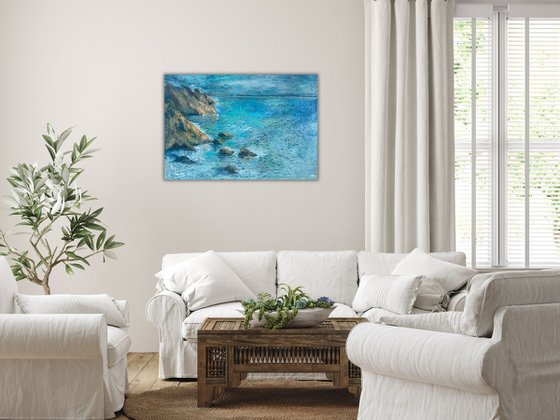 Seascape Landscape, Sea Painting - MONET CLIFF