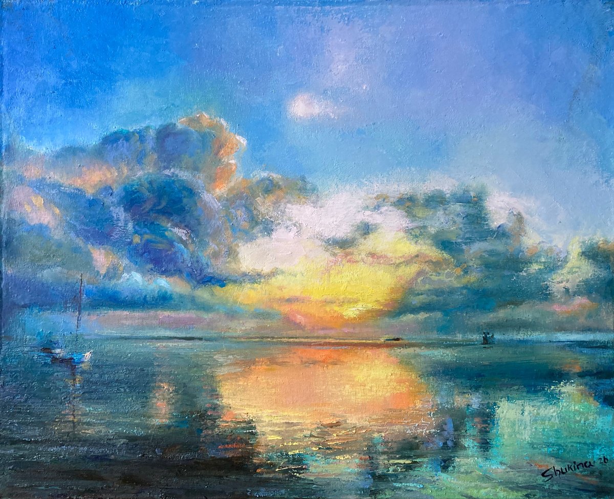 Expressive Oil Painting , Golden Silence By Helen Shukina, 20 X 16, Artwork For Sale On Artfinder