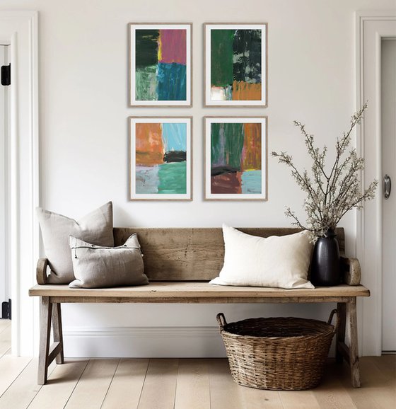 Set of 4 abstract paintings