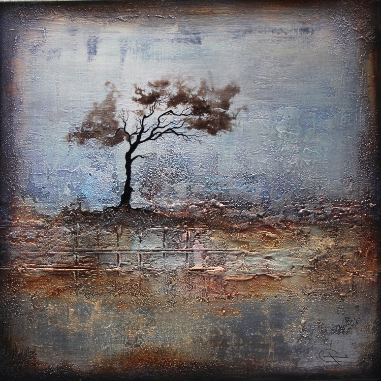 Windy Day 70 X 70 Cm Landscape Painting Vint Artfinder