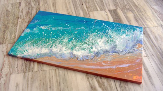 47.2” “Turquoise Sea” Seascape Painting