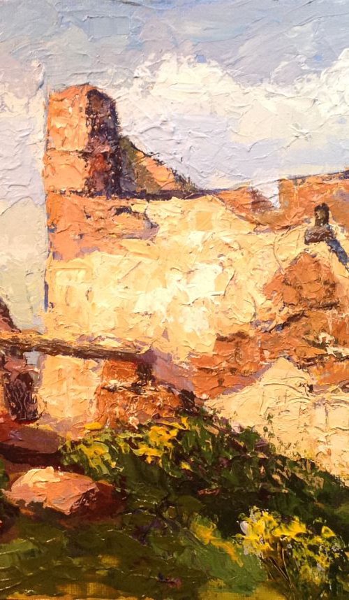 Malta Farmhouse among the poppies by Edward  Abela
