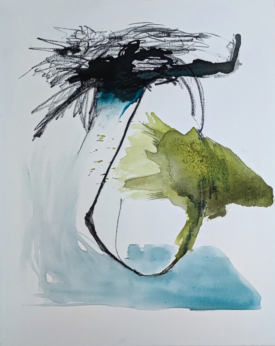 Expressive Abstract Painting By Chrissy Guest, 24 X 30, Glimpses 1, Original Artwork