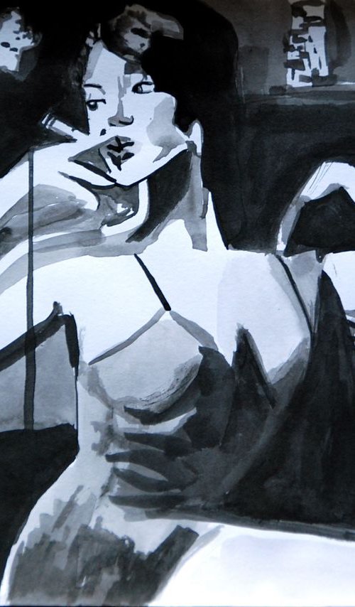Night hours IV / 42 X 29.7 cm by Alexandra Djokic
