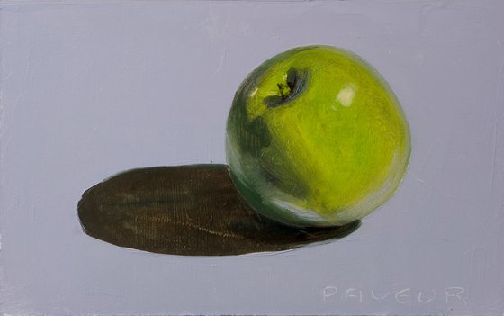 gift for food lovers: modern diptych, still life of lemon and apple