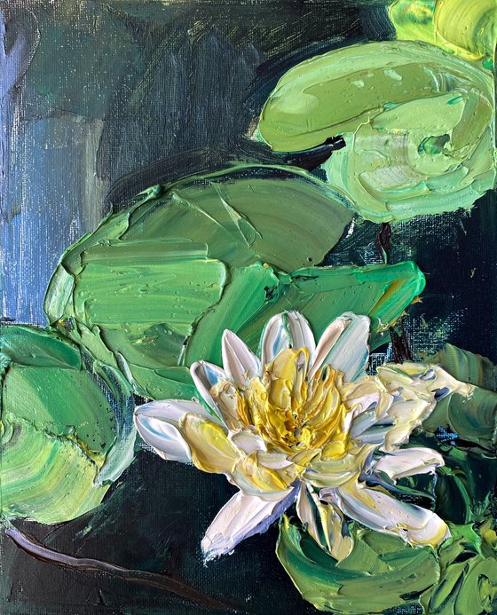Water Lily — Palette Knife Oil Study