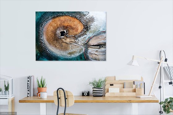 WOMB OF ETERNITY 7843 3D textured abstract painting on canvas