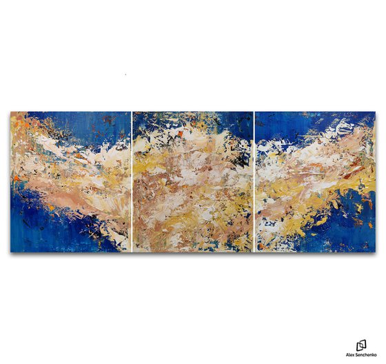 255x100cm. / Abstract triptych / Abstract 2183