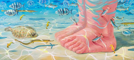 Feet in the sea