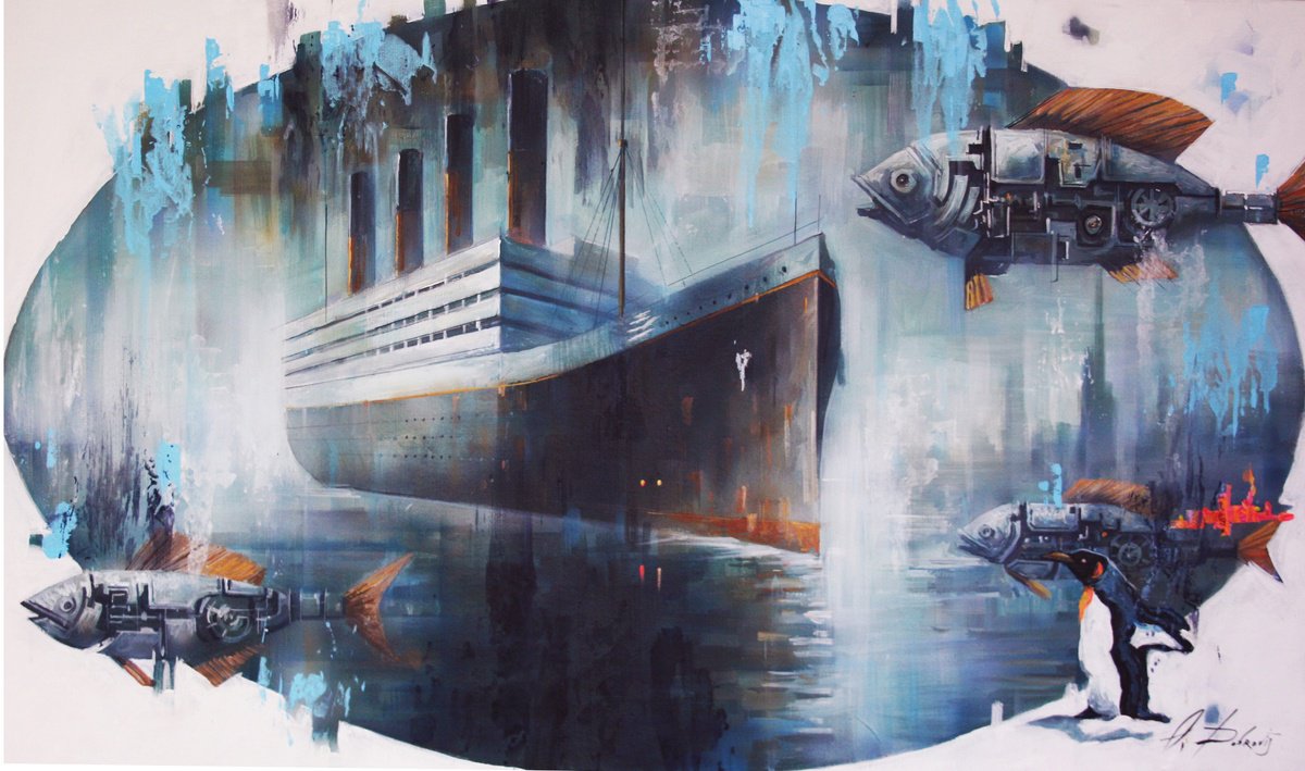 Surrealistic Acrylic Painting , ??????????? 3B. By Alexandr Dobrodiy, 39 X 24, Artwork For Sale On Artfinder