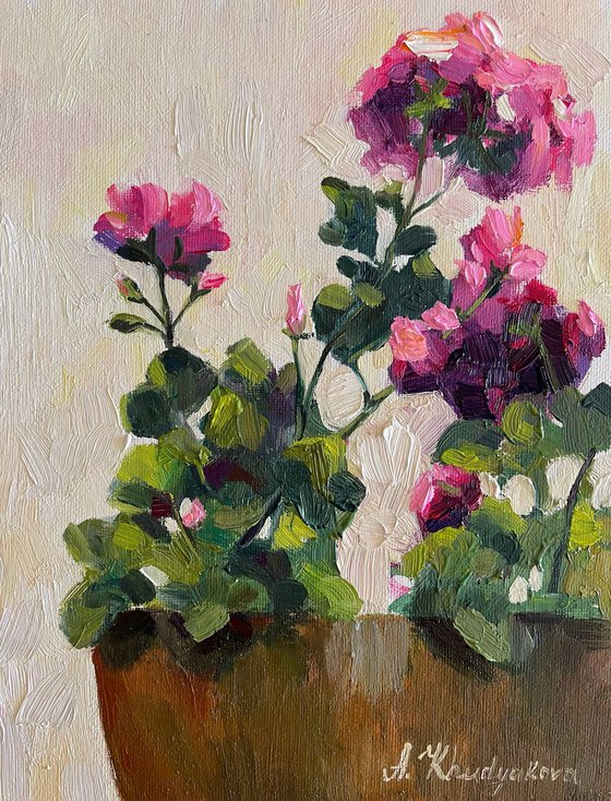 Geranium in bloom by Ana Delgado