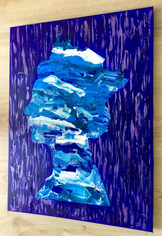 Queen #46on  deep blue  PAINTING INSPIRED BY QUEEN ELIZABETH PORTRAIT