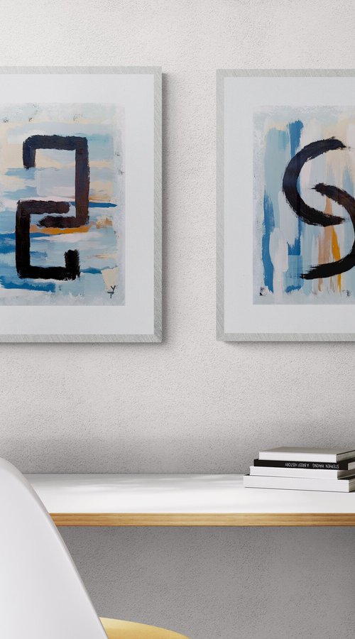 Quiet Currents. Diptych. by Tatsiana Yelistratava