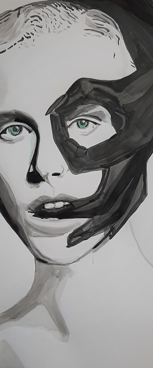 Portrait of young guy  / 100 x 70 cm by Alexandra Djokic
