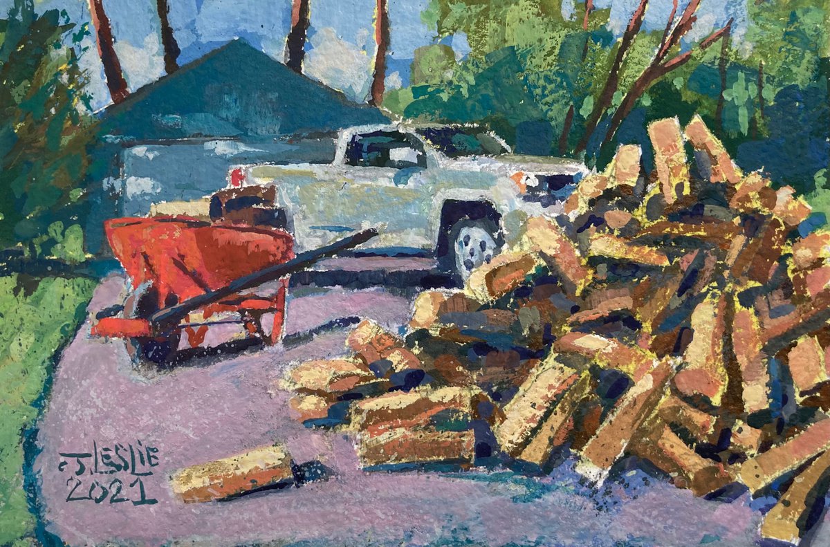 Impressionistic Painting , Stockpile By Jimmy Leslie, 6 X 4, Artwork For Sale On Artfinder