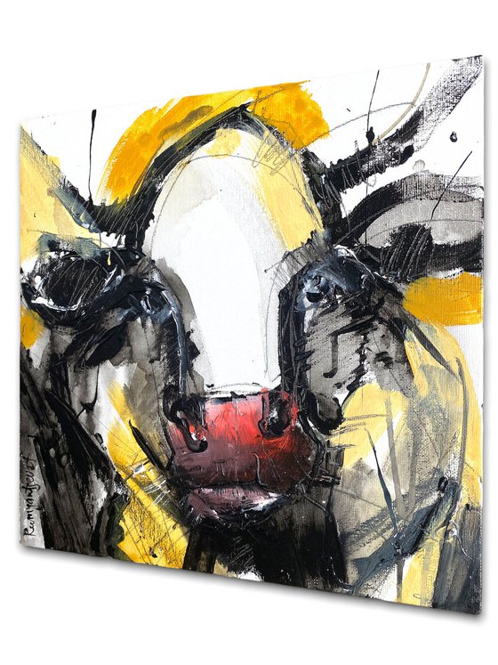 Sunny Boy - Original Cow Painting