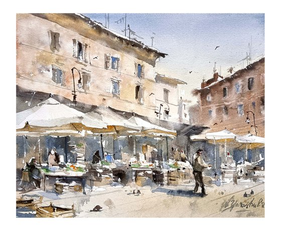 Italian market in Trastevere