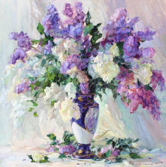 Lilac in an antique vase