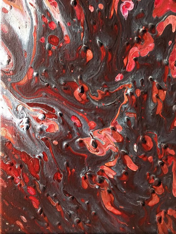 "Molten" - FREE USA SHIPPING - Original Abstract PMS Fluid Acrylic Painting - 16 x 20 inches