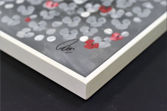 Dark Cherries  acrylic abstract painting cherry blossoms nature painting framed canvas wall art