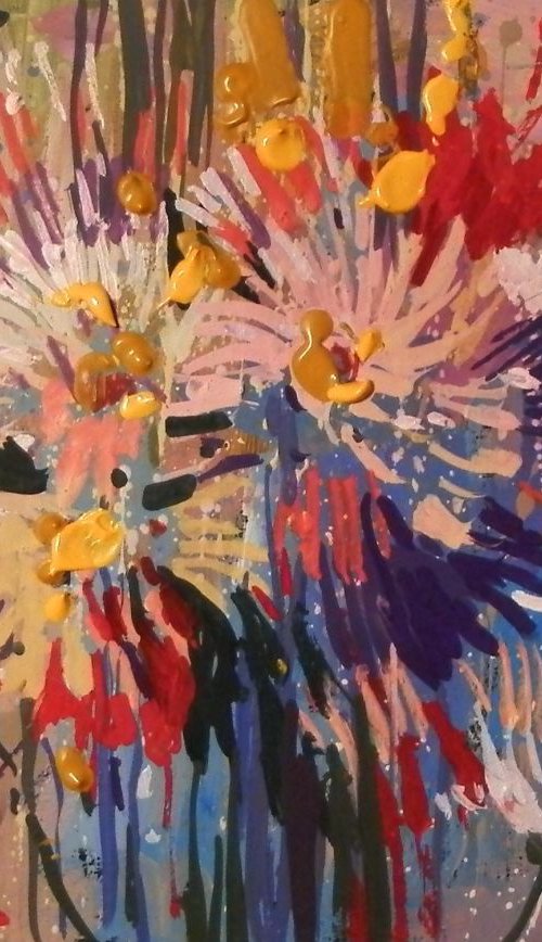 asters. original painting 28x21 cm by Sergey  Kachin