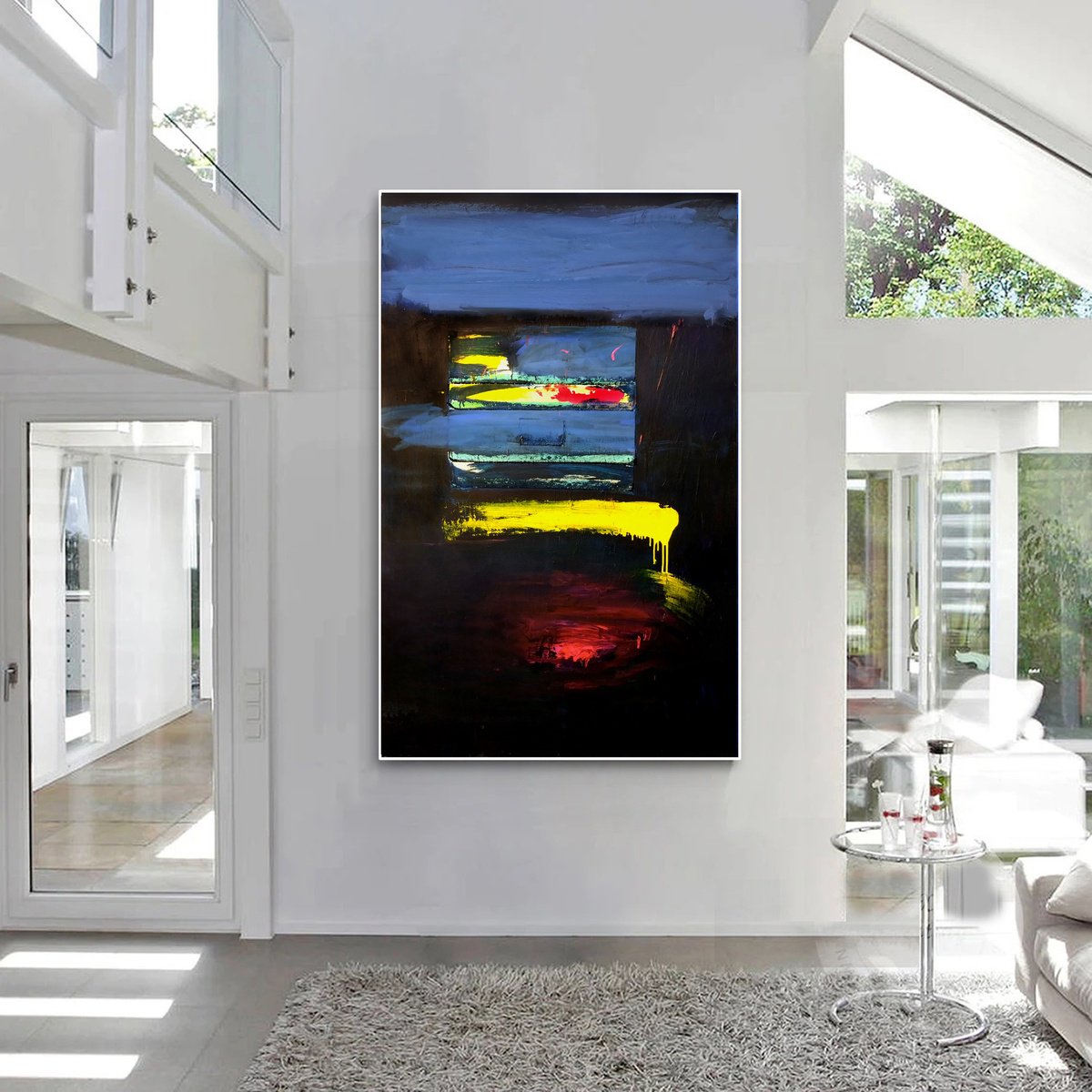 Abstract Acrylic Painting By Veljko Martinovic, 51 X 79", -Fragile(Sting)-, Original Artwork