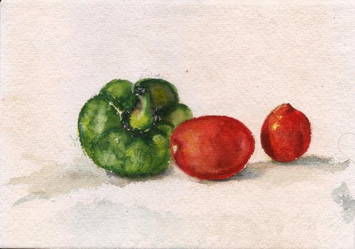 Still life with vegetables (alla-prima 22) by Asha Shenoy
