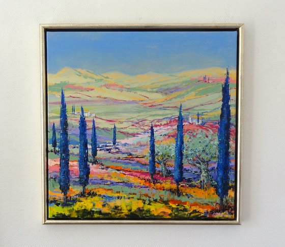 Blue cypresses