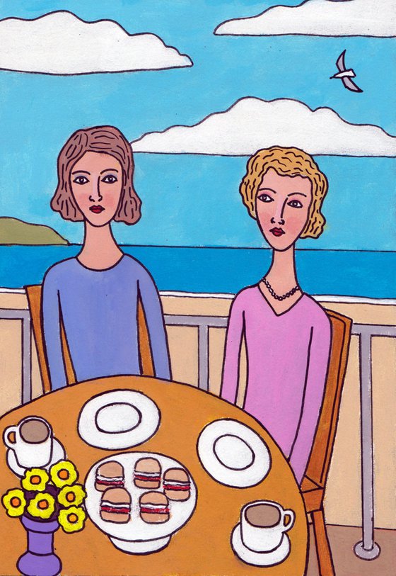 "Cornish cream tea by the sea"