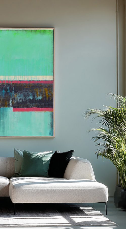 Untitled Black - Turquoise by Ronald Hunter